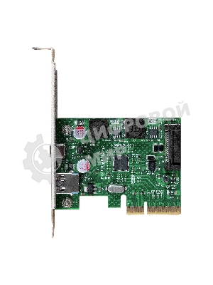 Контроллер ExeGate EXE-313-1A1C (PCI-E x4 v3.0, USB3.2 Gen2 1xType-A + 1xType-C ext., SuperSpeed+ скорость до 10 Гбит/с, разъем доп.питания, ASMedia Chipset ASM3142)