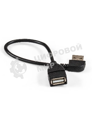 Удлинитель USB 2.0 ExeGate EX-CC-USB2-AMAF-0.15L (Am/Af, угловой 90-градусный коннектор (горизонтальный левый), 0,15м)