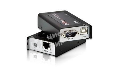 Удлинитель, SVGA+KBD+MOUSE USB ATEN, 100 м., HD-DB15+USB A-тип/USB B-тип, Female, c KVM-шнуром USB, Б.П. 220> 5V (CE100-A7-G)