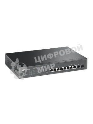 Коммутатор TP-Link JetStream 10-Port Gigabit Smart Switch with 8-Port PoE+, 8× Gigabit PoE+ Ports, 2× Gigabit SFP Slots, 802.3at/af, 150 W PoE Power, 1U 13-inch Rack-mountable Steel CaseIntegration with Omada SDN Controller, 802.1Q VLAN, STP/RSTP/MSTP, IGMP Snoopi
