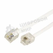 Кабель Rexant Телефонный удлинитель 10М белый