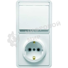 Блок Кунцево-Электро БКВР-031 Бэлла (1-кл. выкл. + розетка с заземл.) белый