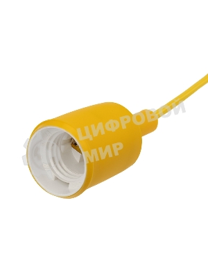 Патрон E27 Rexant силиконовый со шнуром 1 м желтый
