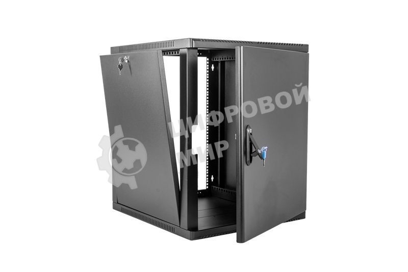 Шкаф ЦМО телекоммуникационный настенный сварной 12U (600 350) съемные стенки, дверь металл, черный