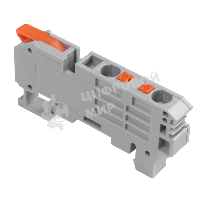 Клемма СМК Rexant 222-621-PT-6 3 вывода рычаг-push-in на DIN-рейку (1-6 мм²) серый (50 шт/уп)