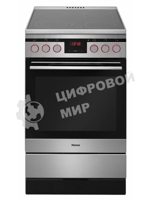 Плита электрическая Hansa FCCX58225 серебристый, конфорок 4 шт, духовка 65 л, 50 см x 85 см x 60 см