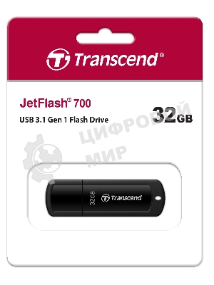 Флешка USB Transcend Jetflash 700 (TS32GJF700), 32Gb, USB 3.0, R/W 70/20, черный