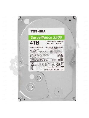 Жесткий диск Toshiba HDD SATA3 4Tb Surveillance S300 (SMR) 5400 256Mb (analog HDWT740UZSVA)