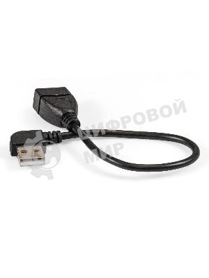 Удлинитель USB 2.0 ExeGate EX-CC-USB2-AMAF-0.15L (Am/Af, угловой 90-градусный коннектор (горизонтальный левый), 0,15м)