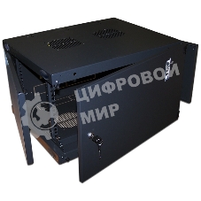 Шкаф настенный Lanmaster Next TWT-CBWNM-6U-6X6-BK 6U 550x600 мм пер. дв. металл съемные бок. пан. 60 кг черный
