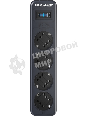 Сетевой фильтр Pilot sG-Max 5 outlets (GP), 15А/3.3 kVt, automatic circuit-breaker, 1.8 m, gfaphite