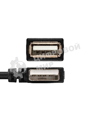 Удлинитель USB 2.0 ExeGate EX-CC-USB2-AMAF-0.15L (Am/Af, угловой 90-градусный коннектор (горизонтальный левый), 0,15м)