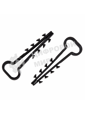 Дюбель-хомут нейлоновый прямоугольный Rexant 6-12 мм, черный, упаковка 100 шт.