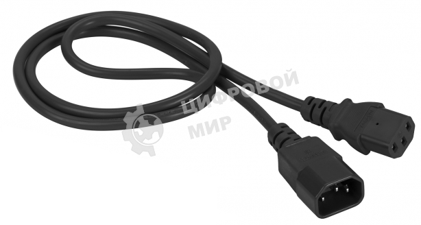 Шнур питания Lanmaster C13-C14, 3х0.75, 220В, 10А, черный, 7 метров