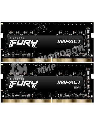 Оперативная память Kingston Fury Impact, DDR4, 16GB (2x8GB), 3200MHz, CL20, SO-DIMM