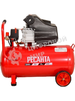 Компрессор поршневой Ресанта КП-50/300М масляный 300л/мин 50л 2000Вт красный/черный