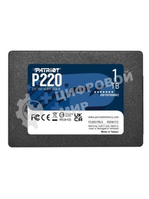 Накопитель SSD Patriot P220, 1Tb, SATA III, 2.5