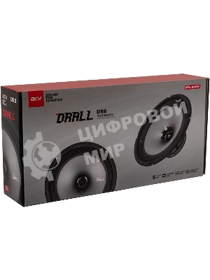 Колонки автомобильные ACV DRALL DR8 (без решетки) 300Вт 96дБ 3Ом 20 см (8 дюйм) (ком.: 2 кол.) широкополосные однополосные