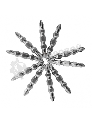 Набор бит двухстор. Gross PH2-PH2х45мм, сталь S2, 10шт.