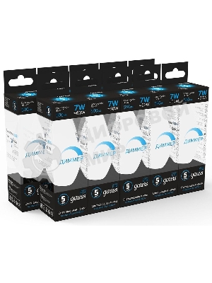 Лампа светодиодная Свеча Gauss 7W 590lm 6500К E14 диммируемая LED