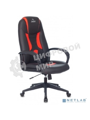 Кресло Zombie 8 черный/красный, экокожа, 120 кг, механизм качания