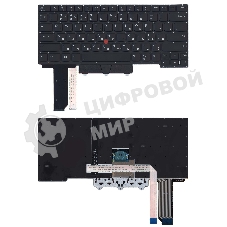 Клавиатура для ноутбука Lenovo Thinkpad E14 черная с подсветкой и указателем