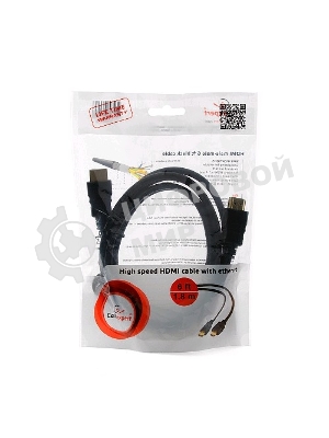 Кабель Cablexpert HDMI CC-HDMI4-6, 19M/19M, v2.0, медь, позол.разъемы, экран, 1.8м, черный, пакет