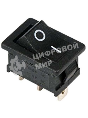 Выключатель клавишный Rexant 250V 6А (3с) ON-ON черный Mini
