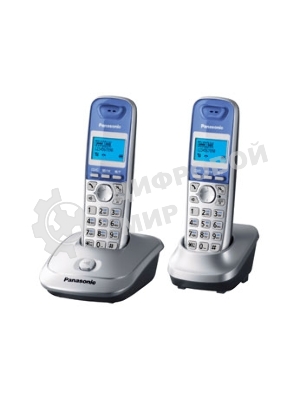 Телефон беспроводной (DECT) Panasonic KX-TG2512RUS (серебристый) Доп трубка в комплекте,АОН, Caller ID,спикерфон на трубке,полифония