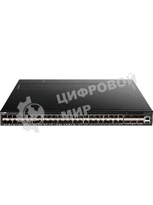 Коммутатор Managed L3 Switch 48x10Gbase-X SFP+, 6x40Gbase-X QSFP+, CLI, 1000Base-T Management, mini-USB Console, USB, w/D-Link OS