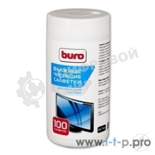 Чистящие средства Buro BU-TSCRL 817440 Туба с чистящими салфетками, для экранов и оптики, 100 шт.