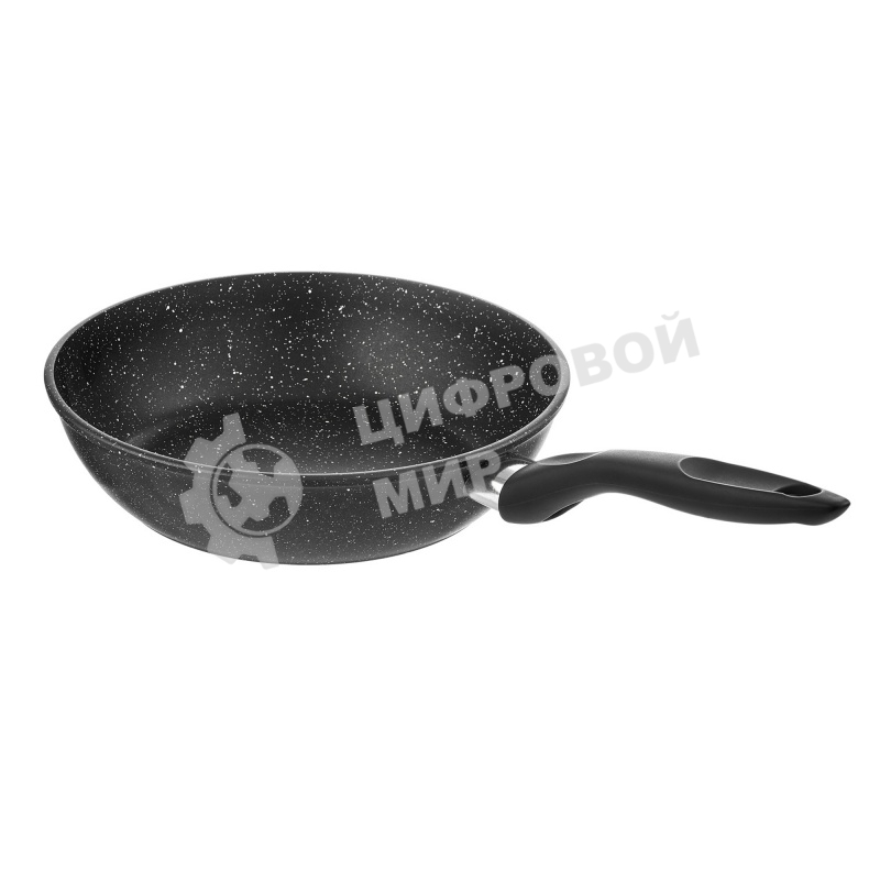 Сковорода Великие Реки Жар-26К литая классическая каменная черная 26 см