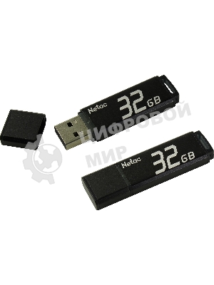Флешка USB Netac U351 (NT03U351N-032G-20BK), 32Gb, USB 2.0, R/W 25/10, черный