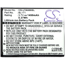 Аккумулятор CameronSino CS-LTA600SL BL171 для Lenovo A3903.7V, 1450mAh, 5.37Wh