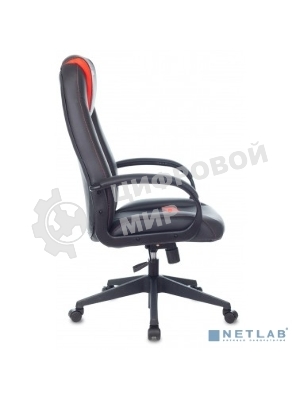 Кресло Zombie 8 черный/красный, экокожа, 120 кг, механизм качания