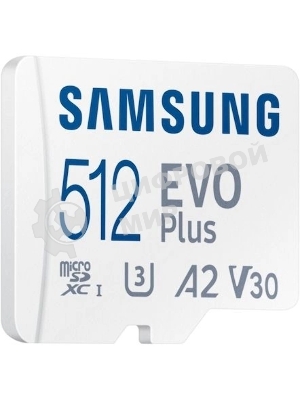 Флеш карта microSDXC 512Gb Samsung MB-MC512SA/EU EVO Plus + adapter