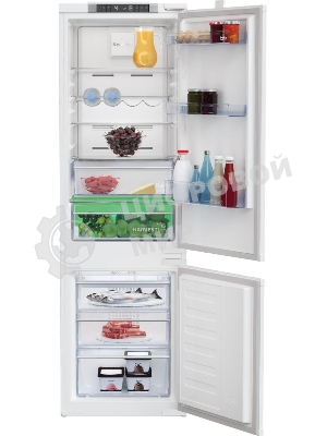 Встраиваемый холодильник Beko BCNA275E3S (7523020054) белый двухкамерный 185/69 л морозилка снизу, No Frost
