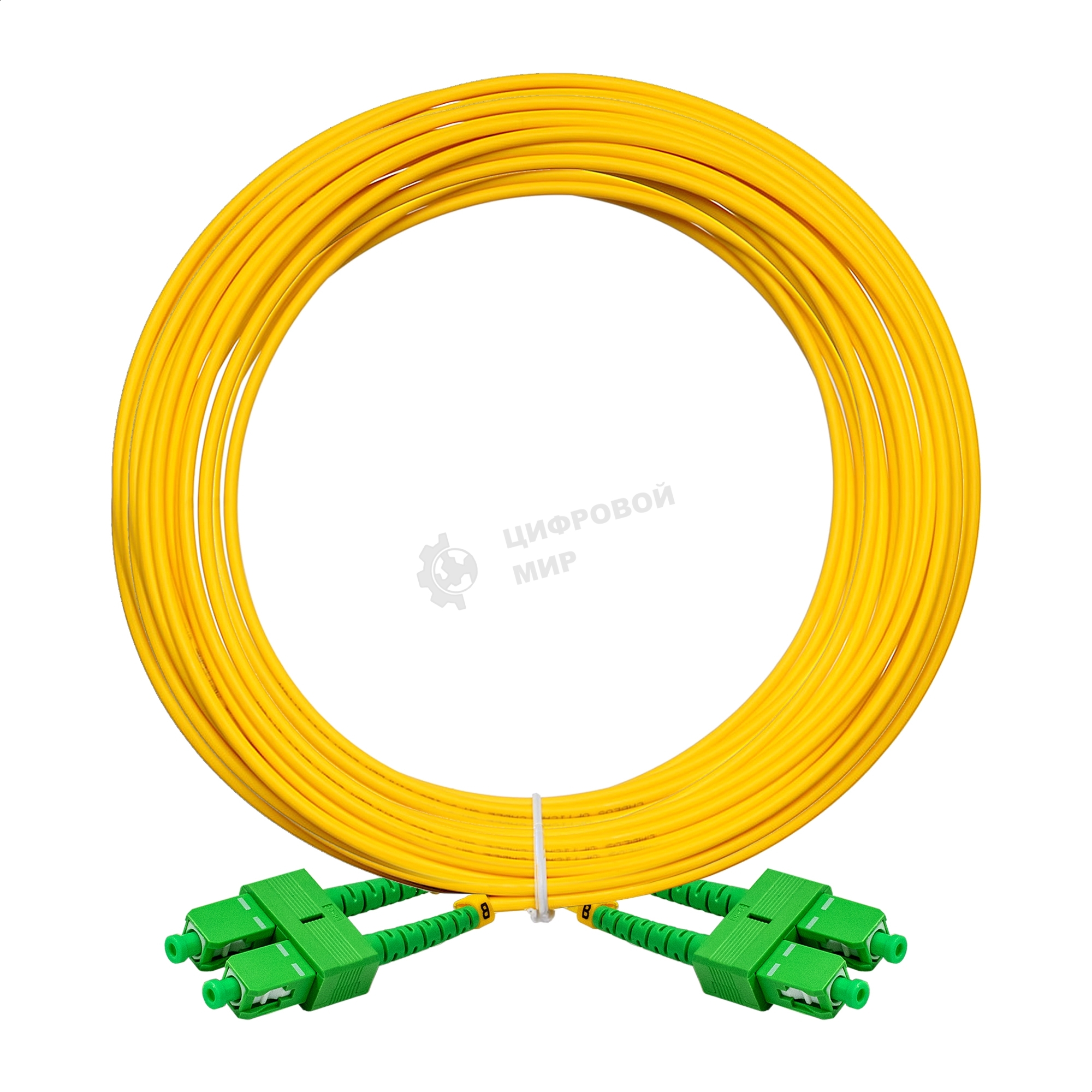 Патч-корд волоконно-оптический ExeGate FC-D-9-SC/APC-SC/APC-10M-LSZH (Шнур ВО SM 9/125 (OS2/G.652.D), SC/APC-SC/APC, Duplex, LSZH, 10м)