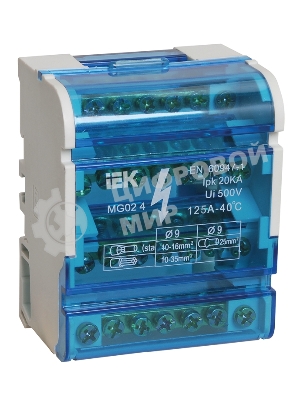 Шины на DIN-рейку в корпусе IEK YND10-4-07-100 (кросс-модуль) ШНК 4х7 3L+PEN IEK