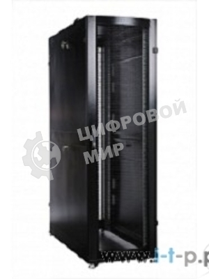 Шкаф серверный ПРОФ напольный 48U (600x1000) дверь перфор., задние двойные перфор., черный, в сборе (ШТК-СП-48.6.10-48АА-9005) (1 коробка)