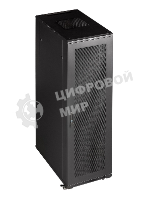 Шкаф коммутационный Lanmaster (TWT-CBB-22U-6X6-G1) напольный 22U 600x600 мм пер. дв. стекл задн. дв. спл. стал. лист 2-хст. 2 бок.пан. 800 кг черный IP20