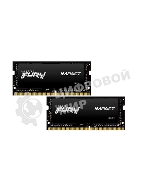 Оперативная память Kingston Fury Impact, DDR4, 16GB (2x8GB), 3200MHz, CL20, SO-DIMM