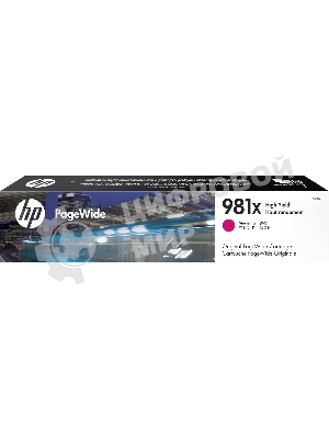 Картридж струйный HP 981X пурпурный увеличенной емкости для HP Color PageWide Ent Flow MFP 586, 566 10 000 стр.