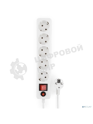 Сетевой фильтр Гарнизон ECL-5-W-1.4, 5 р, 10А, 1.4 м, ур.защиты 4, белый, пакет