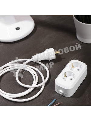 Колодка 2 гнезда с заземлением Rexant