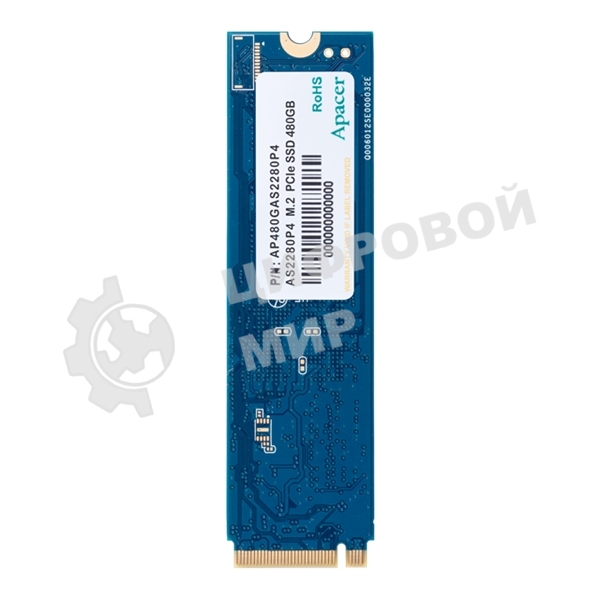Накопитель SSD Apacer AS2280P4, 256Gb, M.2 2280, PCIe 3.0 x4, NVMe, R/W 2100/1300