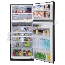 Холодильник Sharp SJ-XE55PMBK черный двухкамерный 388/148л морозилка сверху, No Frost