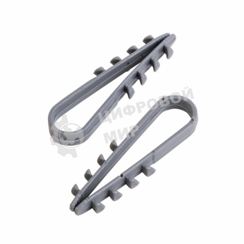 Дюбель-хомут нейлоновый PROconnect 5-10 мм, серый, упаковка 100 шт.