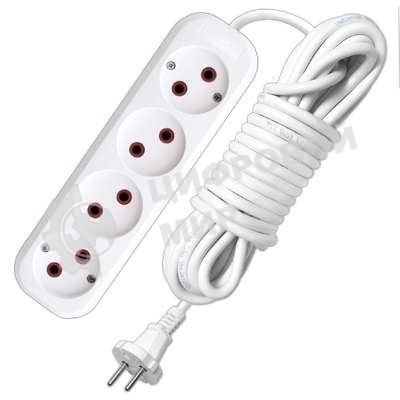 Удлинитель 4х5 м без заземл. 6А IP20 У6-766М ПВС 2х0.75 UNIVersal 766М-05