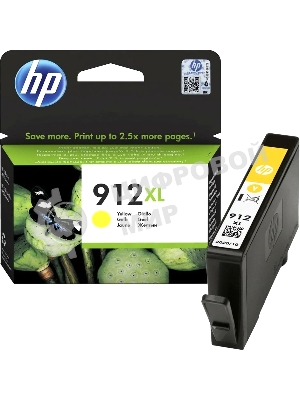 Картридж струйный HP 912XL 3YL83AE желтый увеличенной емкости (825 стр) для HP OfficeJet 801x, 802x